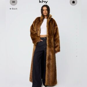 Women's Brown Faux Fur Coat